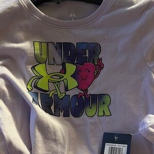 Under Armour Kids Long Sleeve Tee - Light Purple with Graphic $24